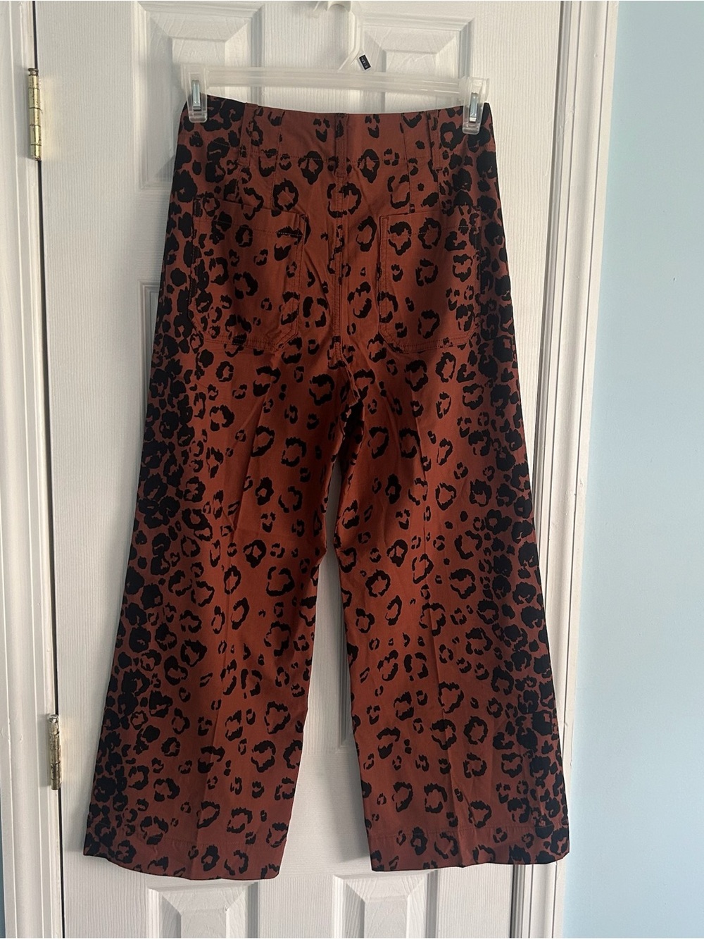 Maeve By Anthropologie The Colette Wide Leg Cropped Leopard Pants Sz 28 - Picture 8 of 10